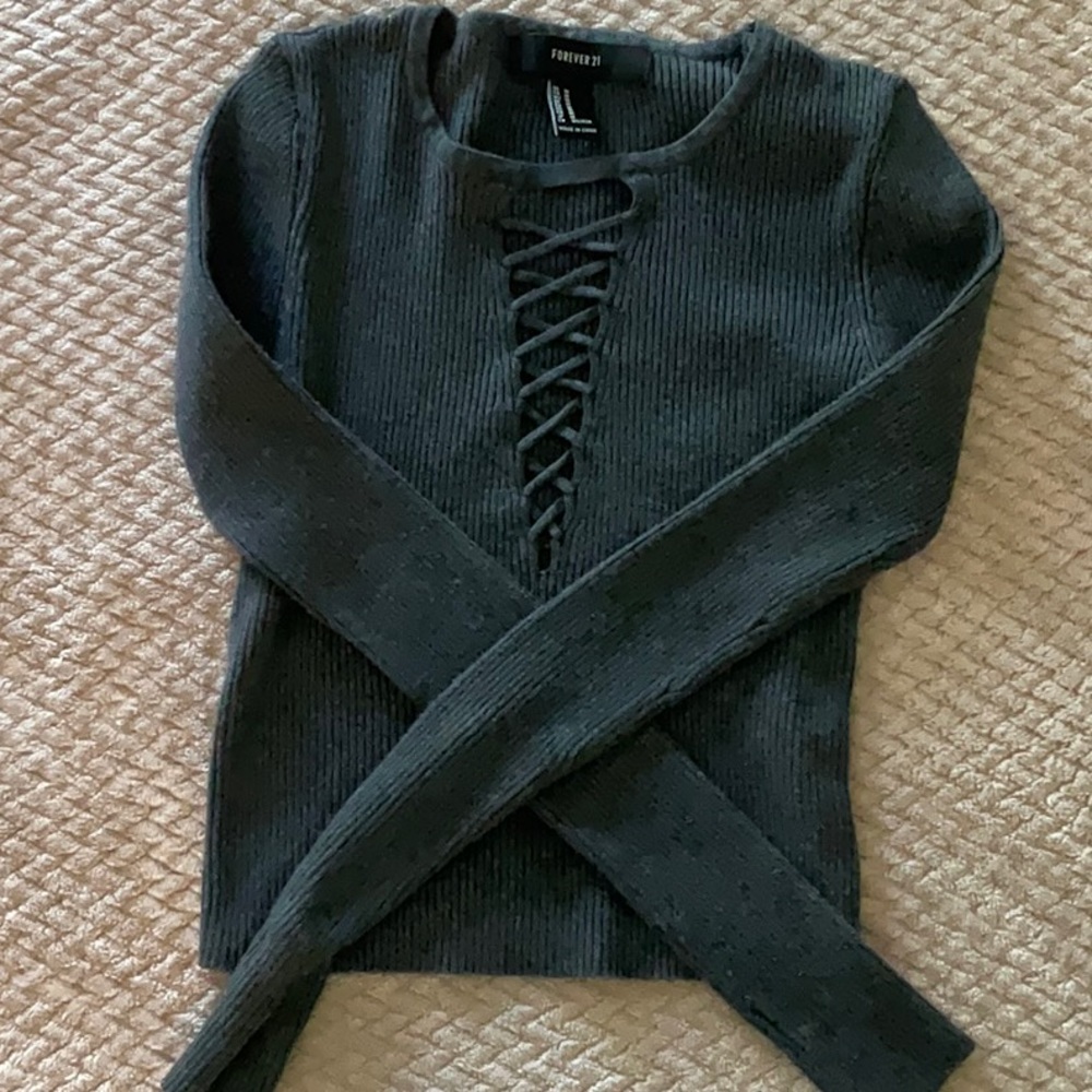 Forever 21 Ribbed Cut Out Sweaters